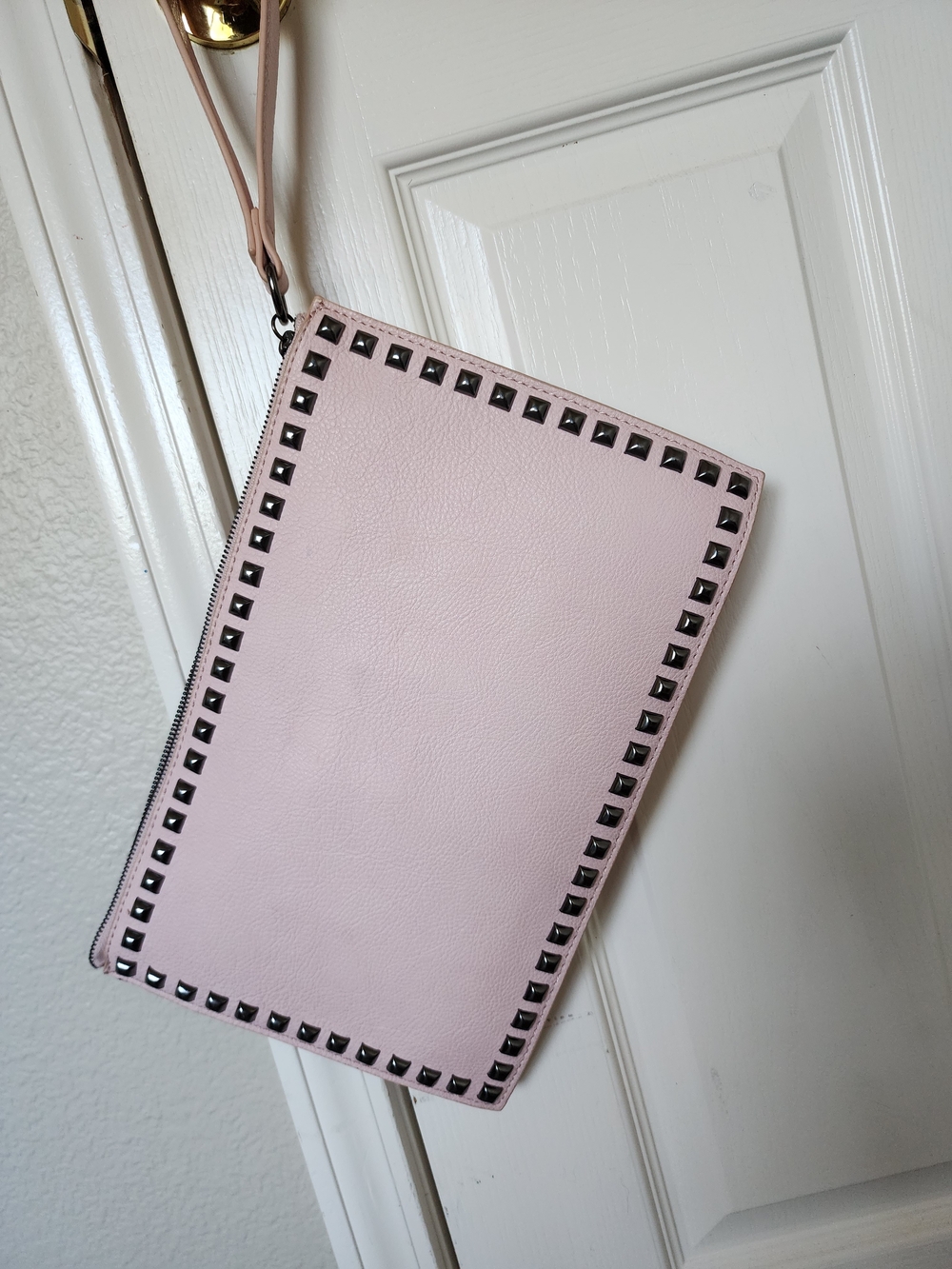 Carlos by Carlos Santana Pink Studded Wristlet Clutch Oversized